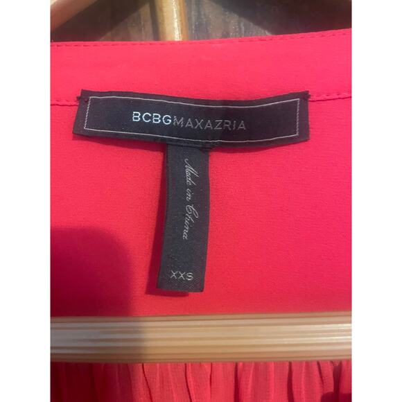 BCBG MAXAZRIA Rigsby Wide Leg Flowy Jumpsuit in Berry Red Size XXS Silky - Picture 7 of 9
